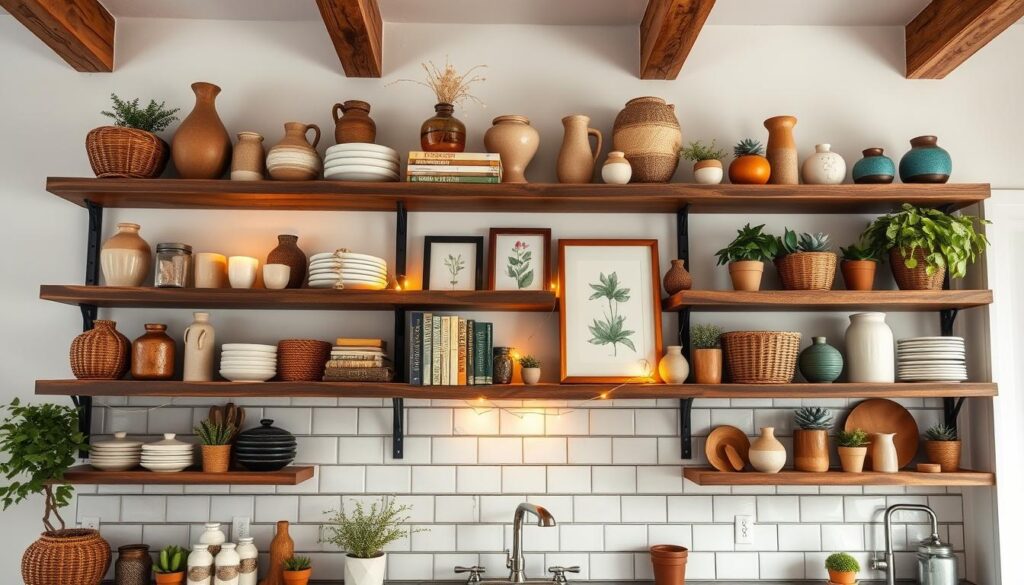 DIY kitchen shelf decor projects