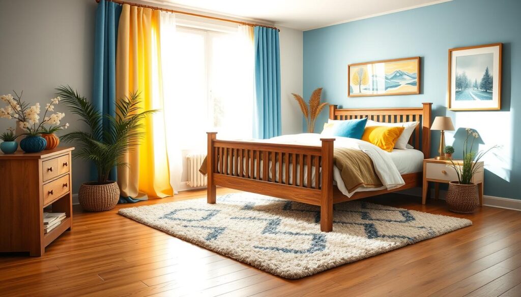 blue and yellow bedroom decorating ideas