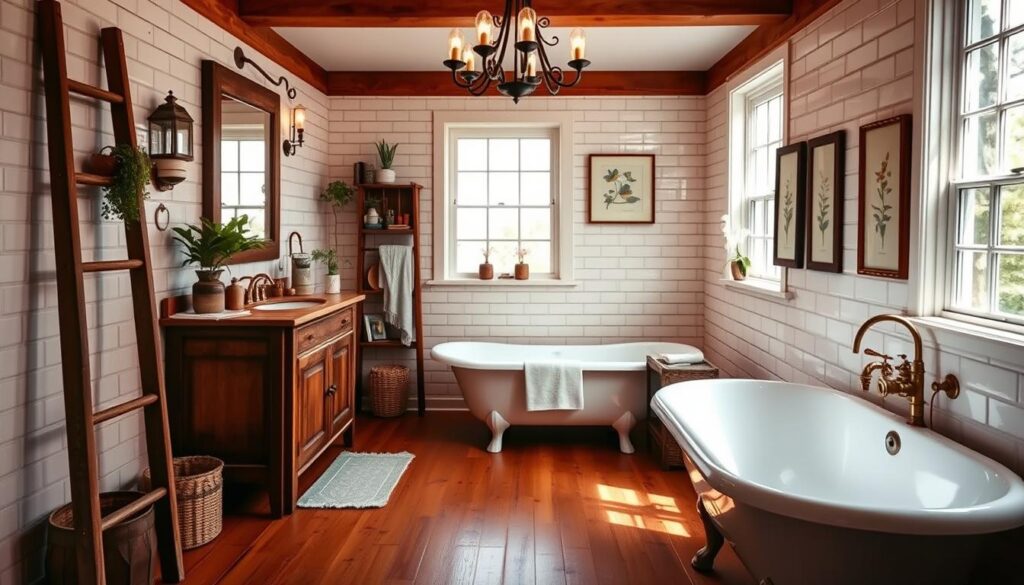 vintage farmhouse bathroom design