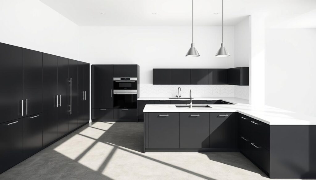 black and white kitchen design